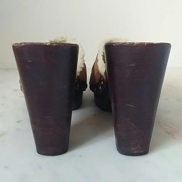 MIU MIU - vintage studded shearling mules - Picture 5 of 6